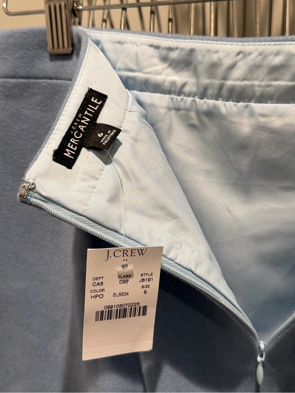 J. Crew Powder Blue Ruffle Mini Skirt - Picture 4 of 5